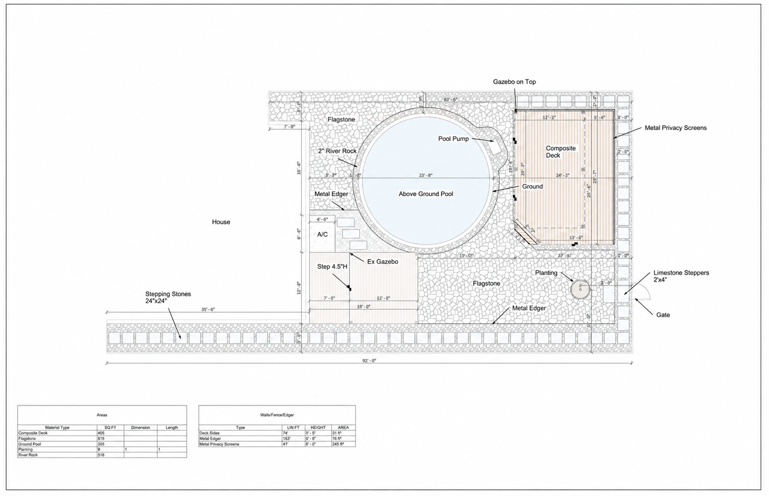 Conceptual hardscape and spatial planning diagram