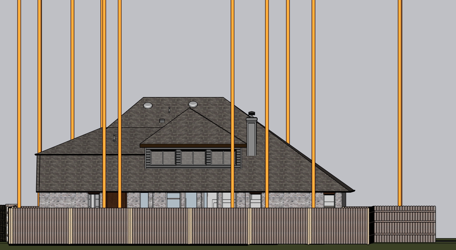 House model rear view