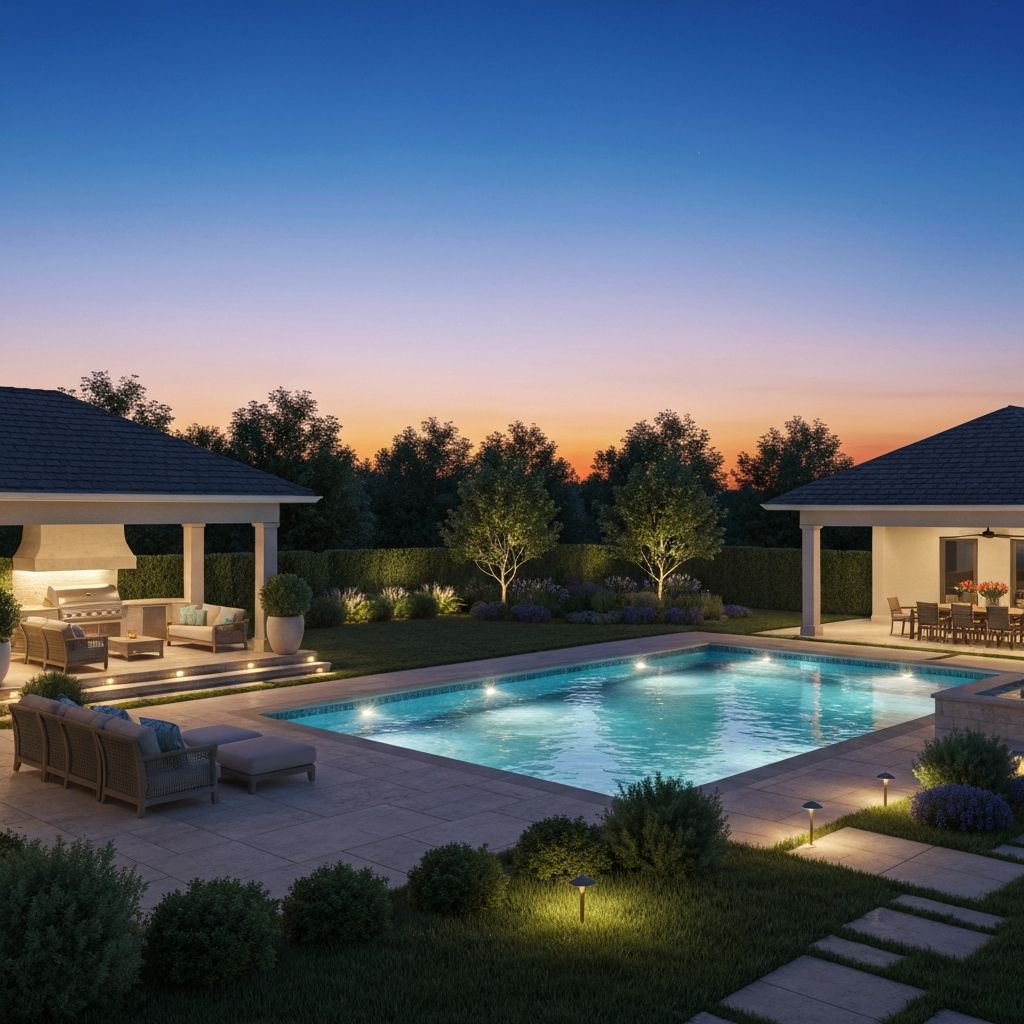 3D rendering at dusk