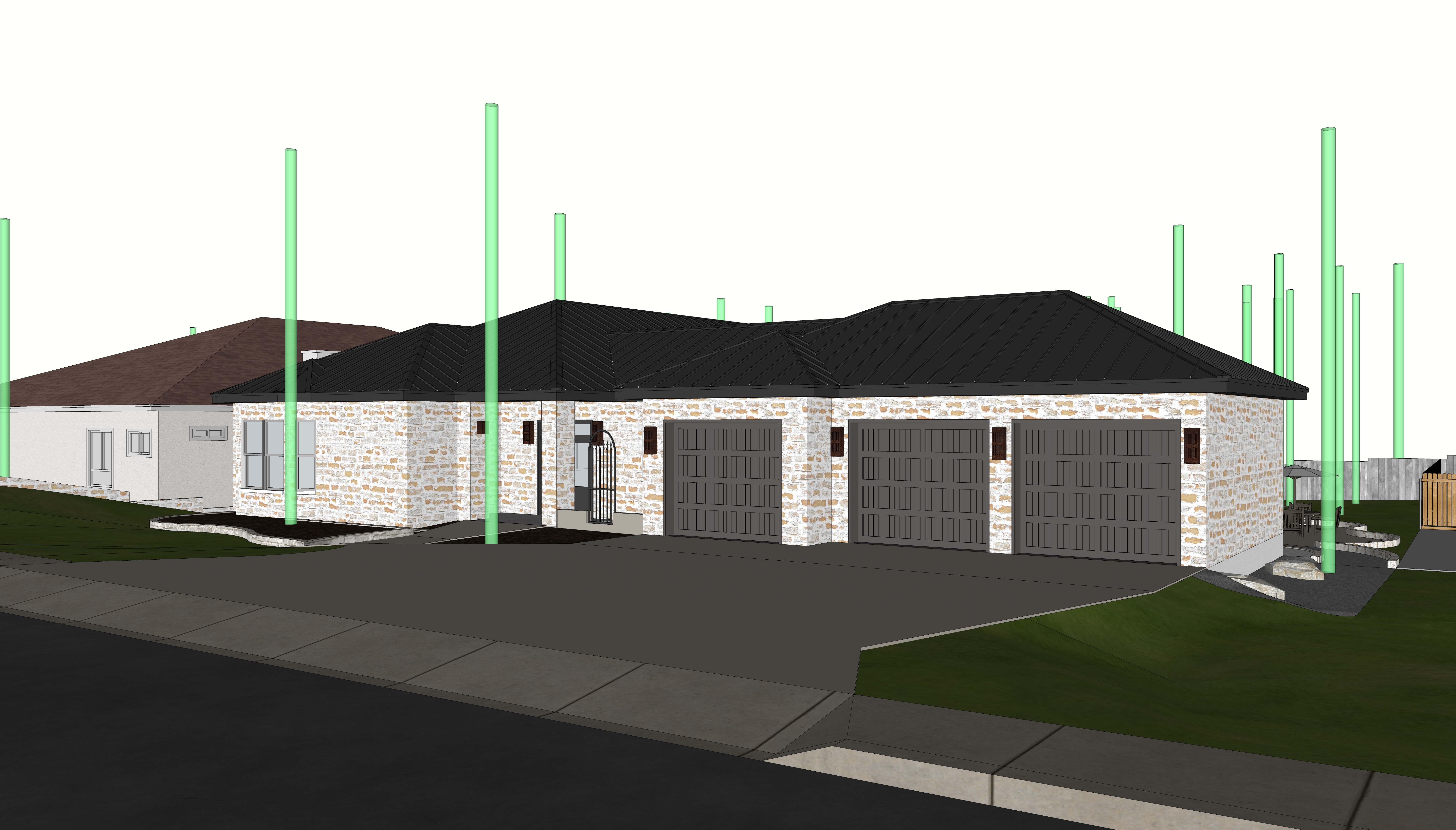 San Antonio residence garage elevation