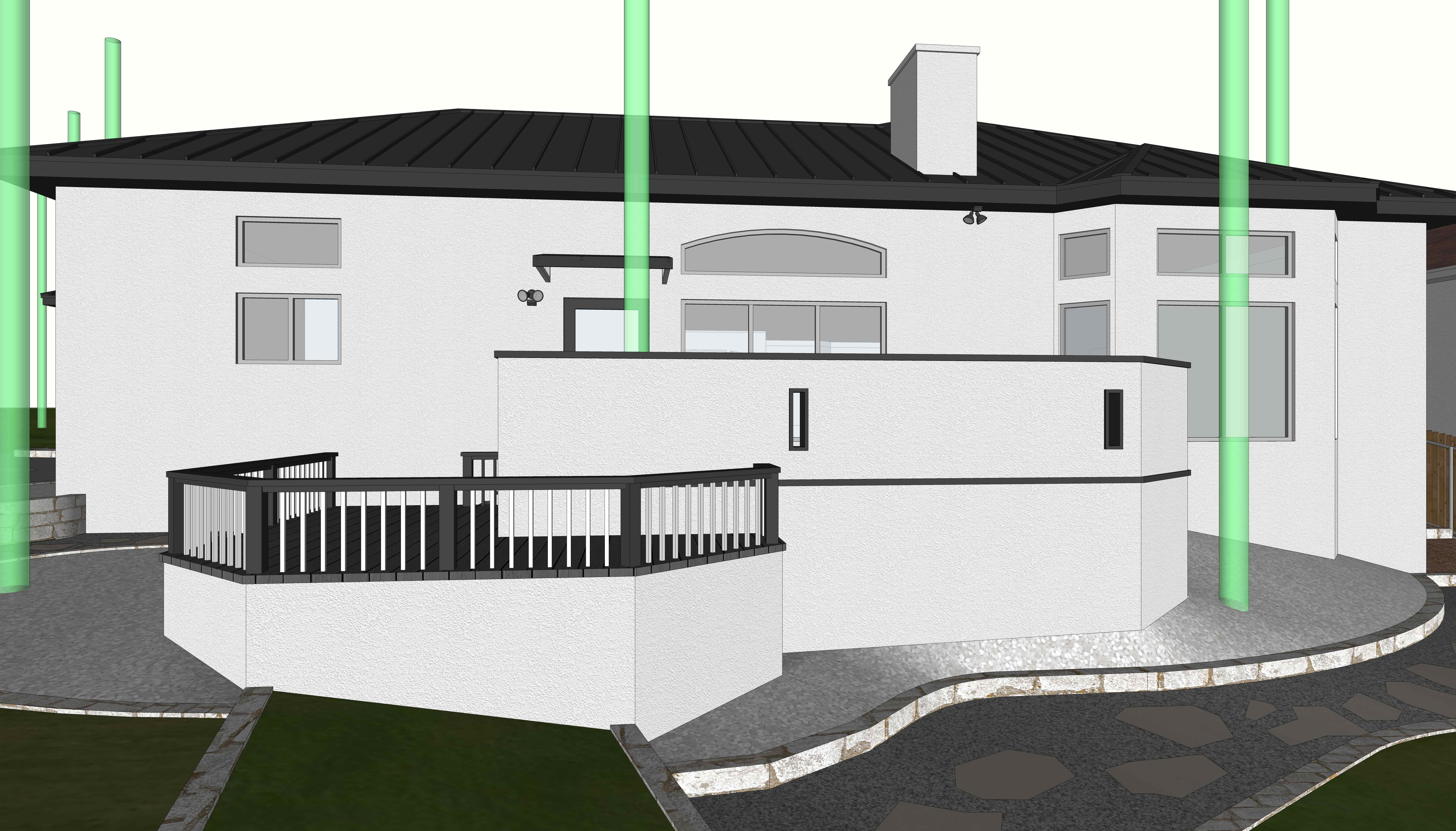 San Antonio residence rear deck elevation
