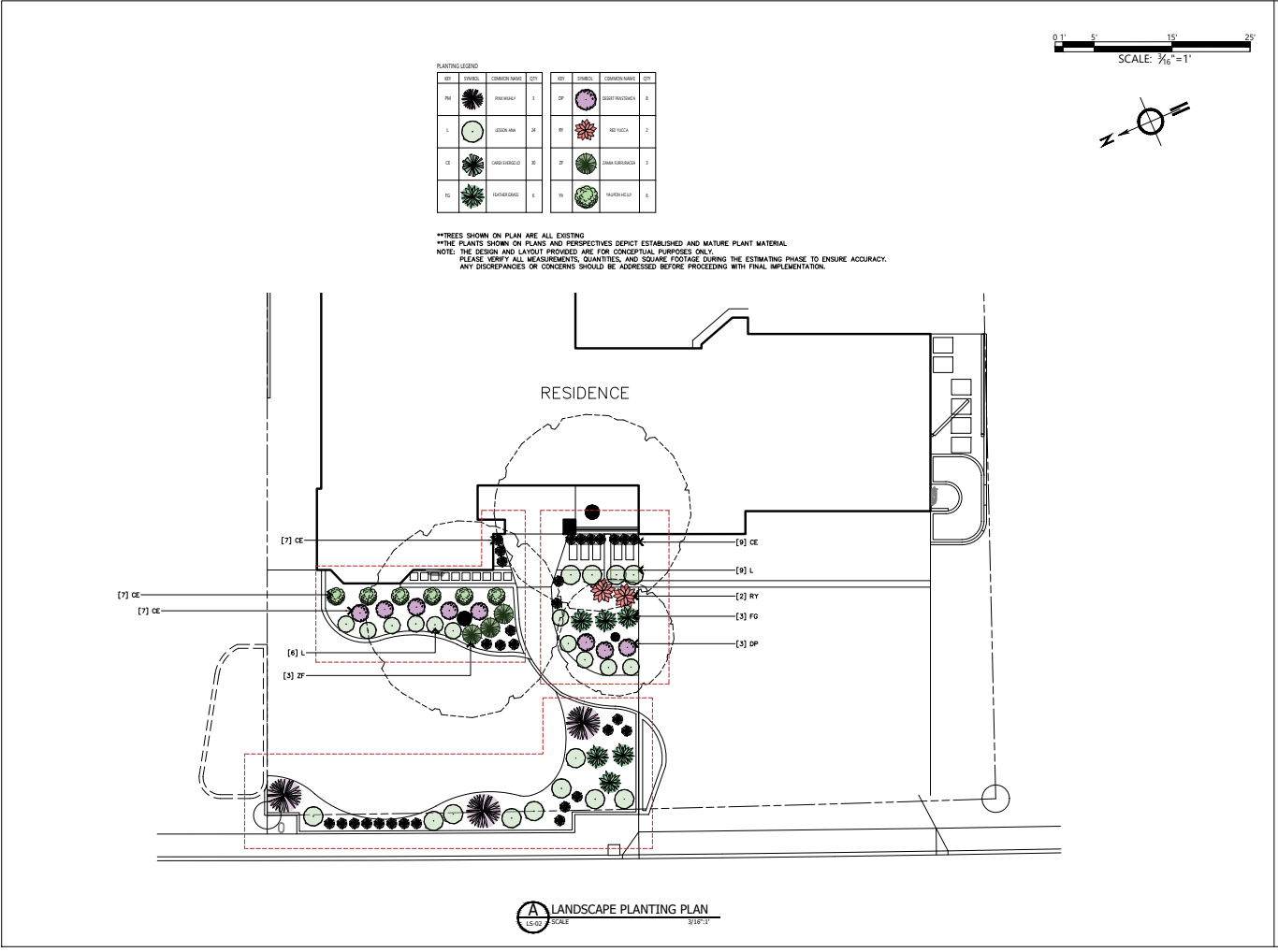 San Antonio residence landscape planting plan